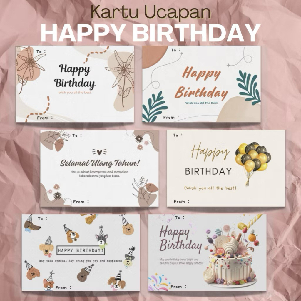 GREETING CARD HAPPY BIRTHDAY / KARTU UCAPAN HAPPY BIRTHDAY / KARTU UCAPAN SELAMAT ULANG TAHUN / KART