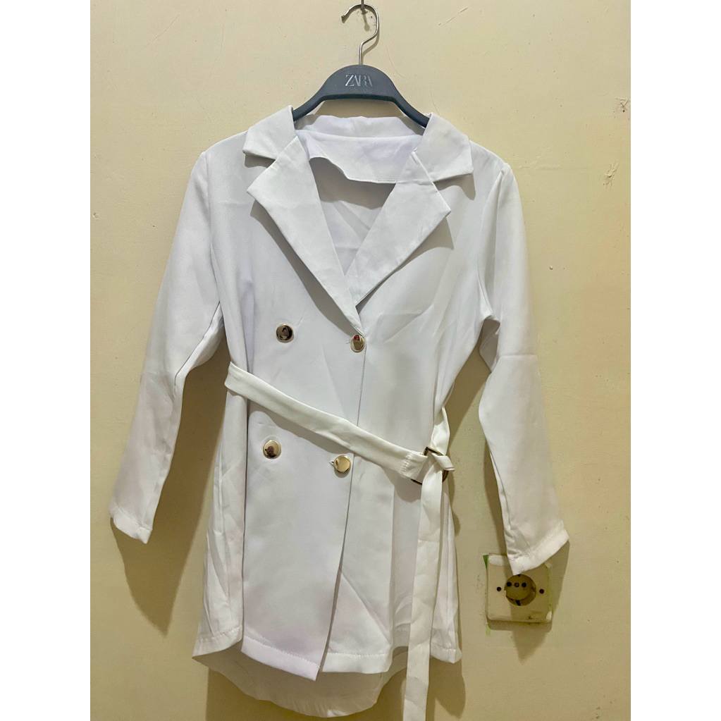 BLAZER PUTIH/MINI DRESS KOREAN VINTAGE MURAH