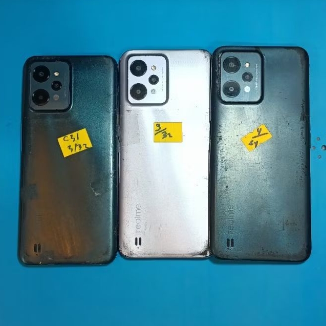 Realme C31 Minus LCD Mesin Normal tanpa pola Segel Bergaransi