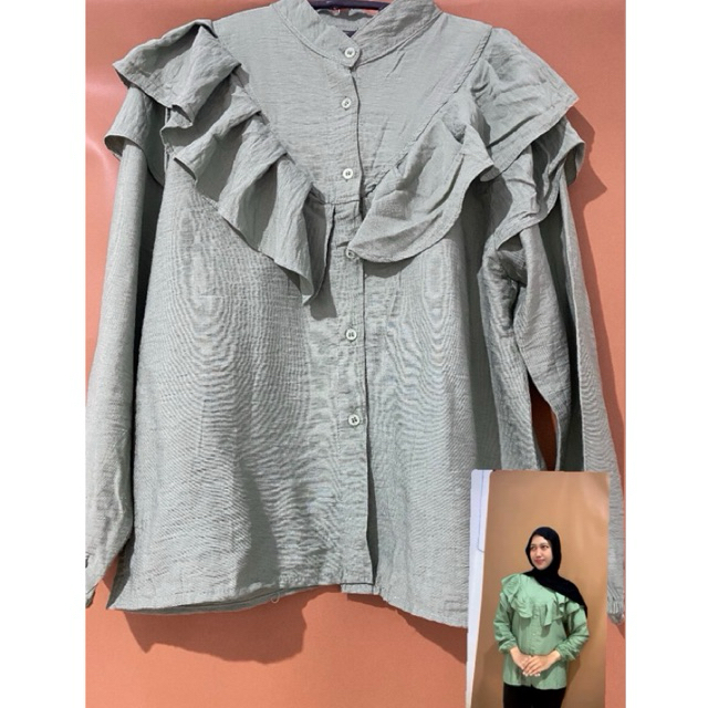 Preloved Atasan Blouse Wanita Warna Sage