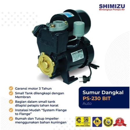 Pompa Air Sumur Dangkal SHIMIZU PS-230 BIT / Pompa Air Shimizu PS 230 Bit