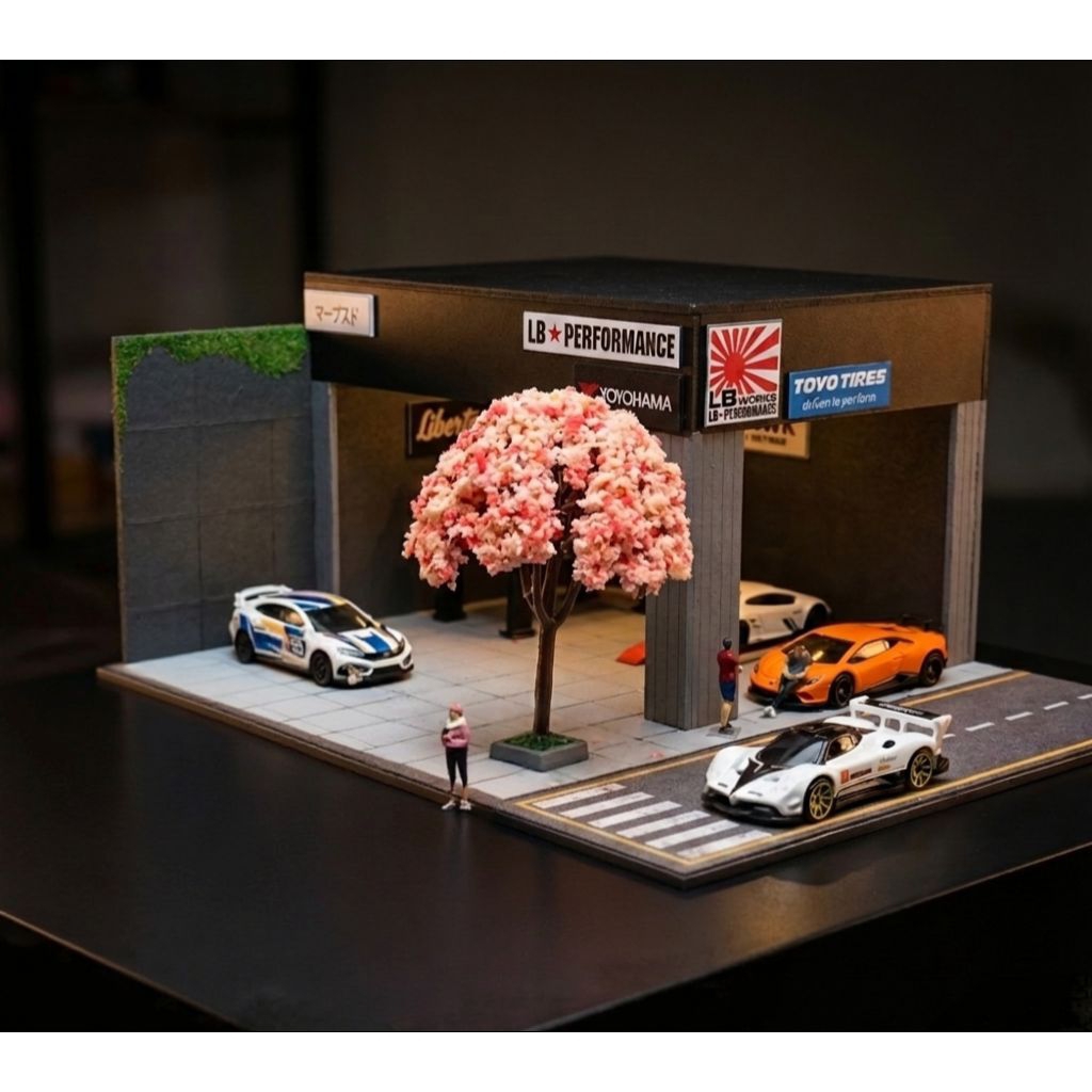 Diorama Bengkel LBWK 1:64 || LBWK Garage Diorama untuk hot wheels Mini GT Tarmac Pop Race Majorette 