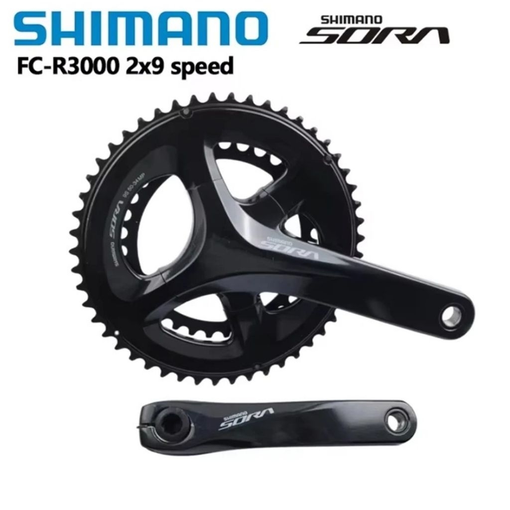 Crank shimano Sora R3000-50/34t arm 170mm hollowtech 2 road bike sepeda lipat