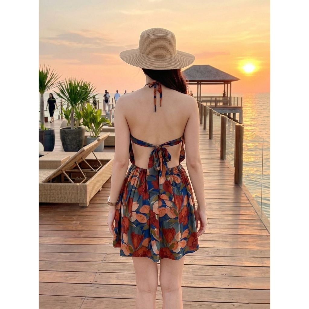 BILA.BALI TARTAN BEACH DRESS