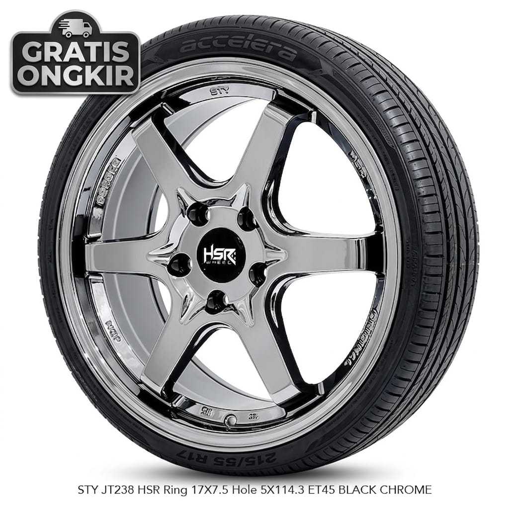 paket velg plus ban ring 17 hsr sty blackchrome cocok di rush terios xpander crv accord dll