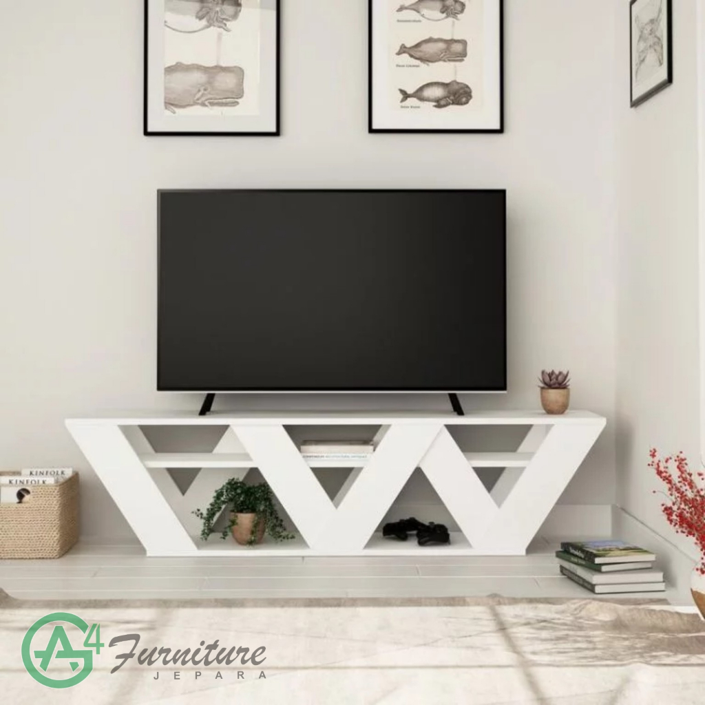 Meja TV Minimalis Modern Virsa - Kayu Mahoni