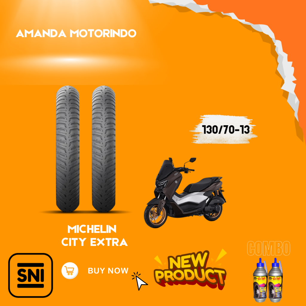 (READY COD) BAN MICHELIN NMAX NEW NMAX OLD 130/70-13 CITY EXTRA FREE PENTIL TUBELESSBAN MICHELIN NMA