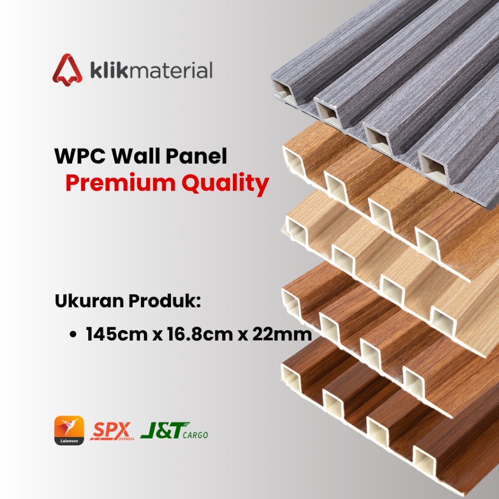 WPC Wall Panel 1.5 Meter | Fluted Panel Dinding Motif Kayu | 3D WPC Panel Dinding Lembaran TERMURAH