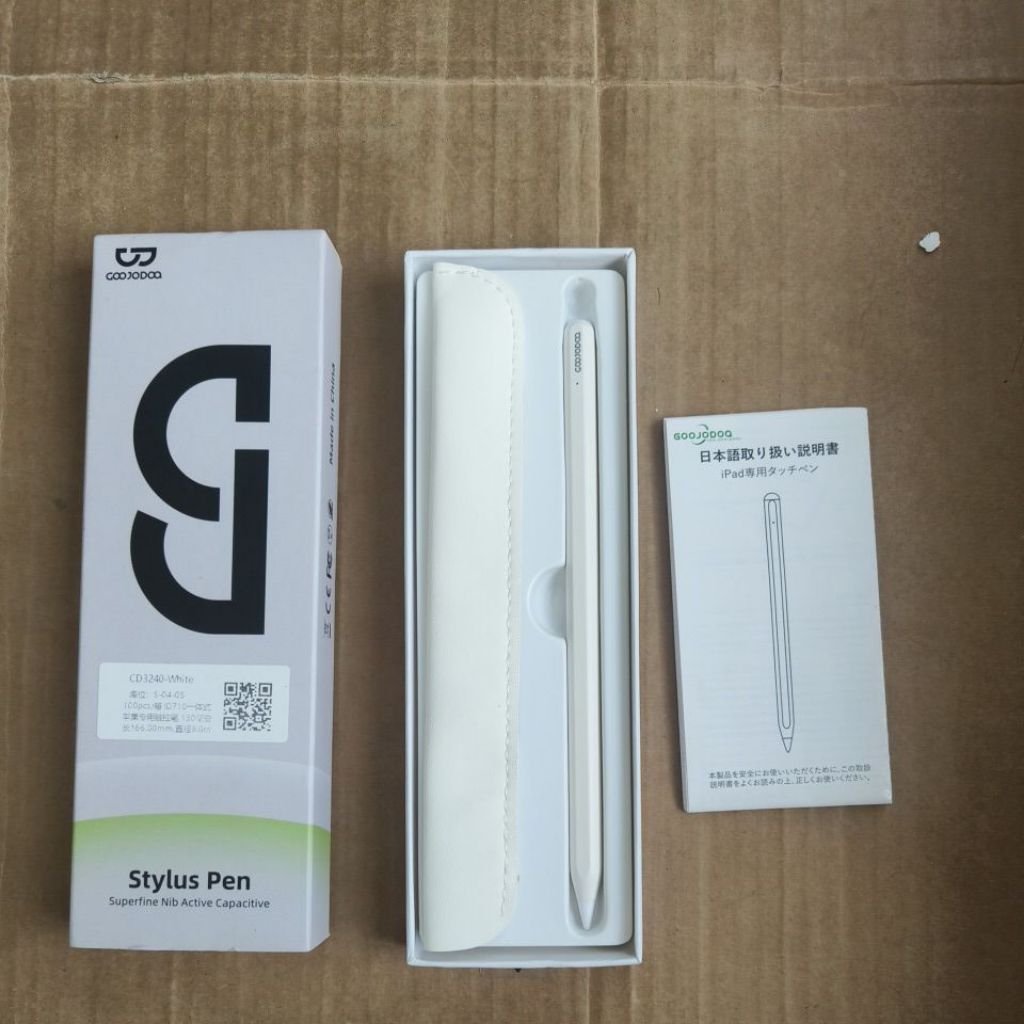 Pena Stylus Multifungsi GOOJODOQ GD04 Putih dengan Indikator Baterai dan Pengisian Cepat