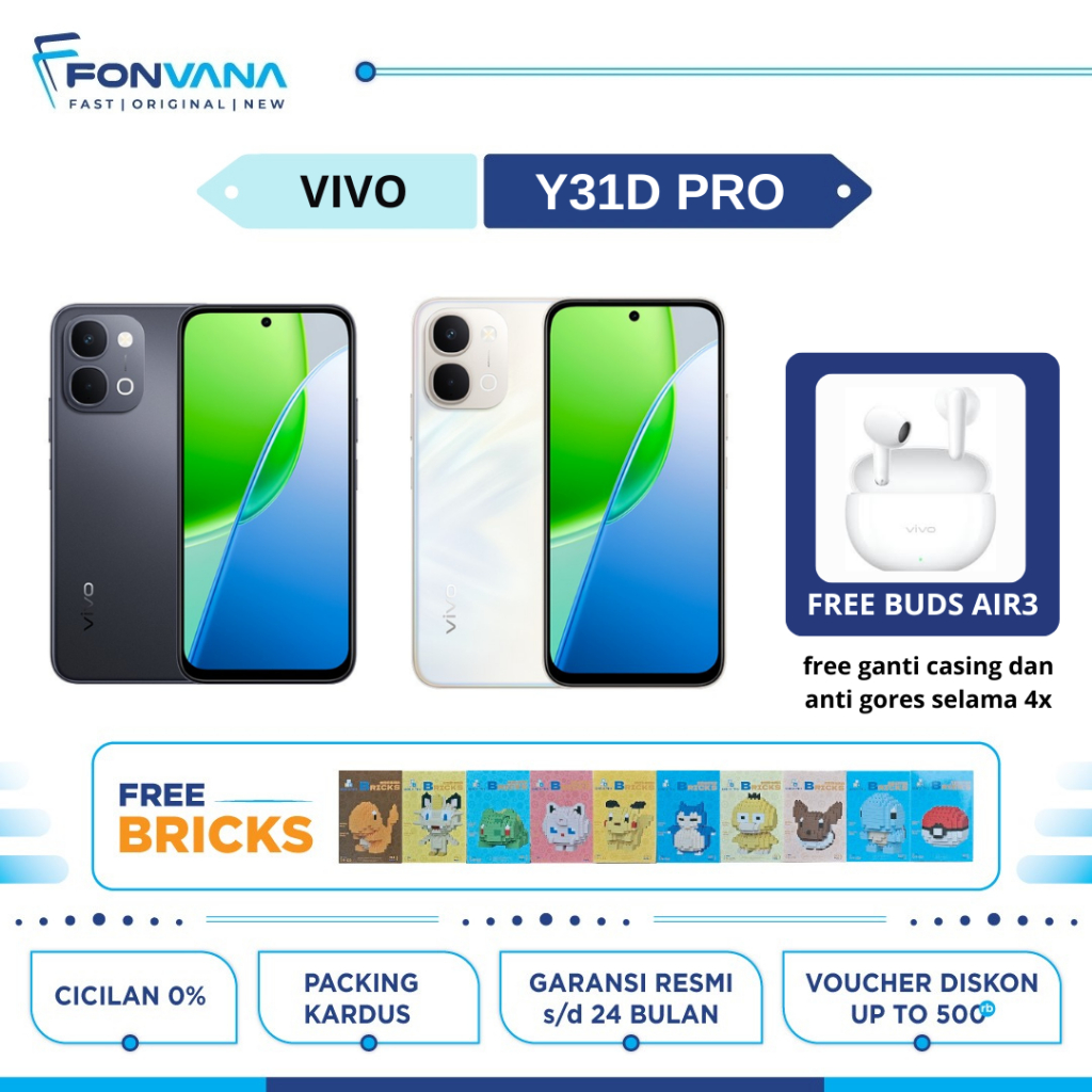 VIVO Y31D PRO 6/128GB,8/128GB&8/256GB 6.75 inch 50 MP Qualcomm Snapdragon 6s 4G Gen 2|GARANSI RESMI 