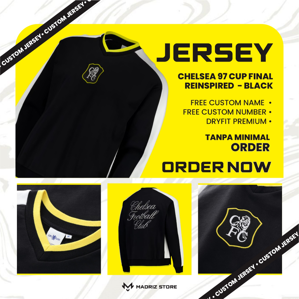 JERSEY CHELSEA INSPIRED FINAL 1997 - FREE NICKNAME NOMOR - FULL PRINTING