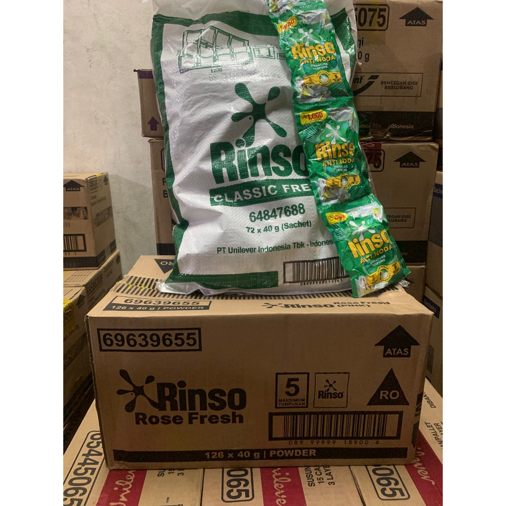 Rinso Bubuk 1 dus isi 126 sachet 40 gram/ 72 sachet x 40gram