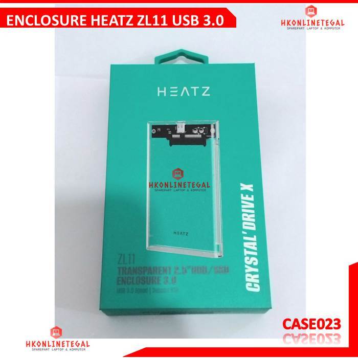 Casing HDD/ SSD Heatz ZL11 SATA 2.5 Inch Transparent USB 3.0 - External Hard Drive Enclosure