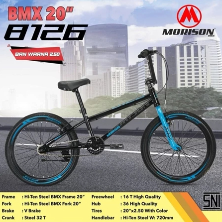 Sepeda BMX Anak Laki-Laki Morison MS8126 Ban Warna 20x2.50