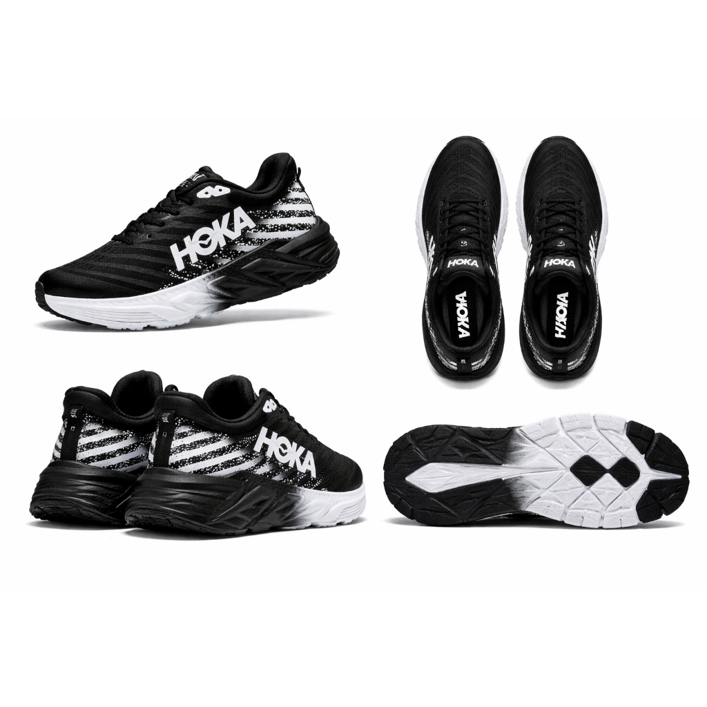SEPATU PRIA HOKA RUNNING OLAHRAGA FITNESS RUNNING PRIA DAN WANITA HOKA HITAM PUTIH