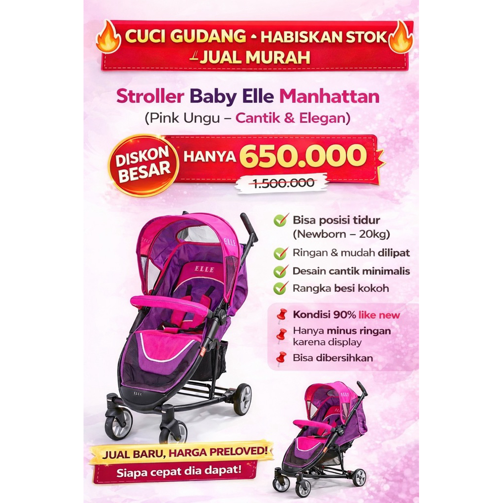 STROLER MURAH| STROLER BABYELLE | MANHATTAN STROLER| CUCI GUDANG TOKO