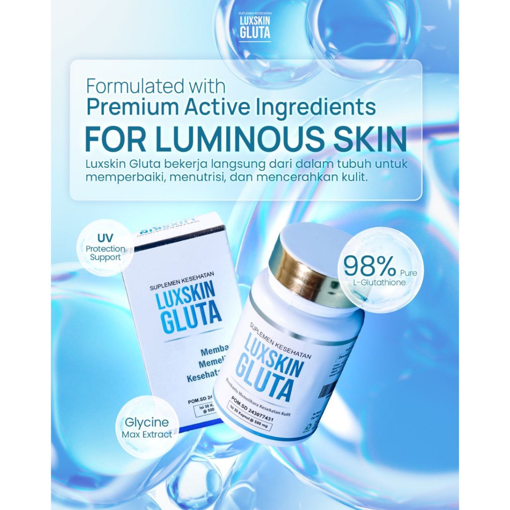LUXSKIN GLUTA WHITENING BOOSTER SUPLEMEN PEMUTIH BADAN