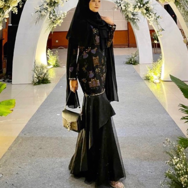 Preloved Gaun Dress Pesta Batik tulis Mewah