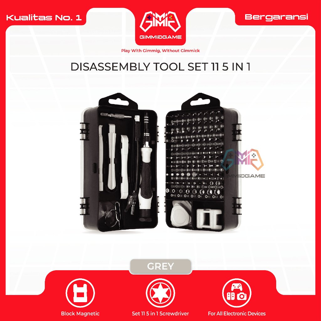 Set Obeng Presisi 115 in 1 - Tool Kit Reparasi Nintendo Switch, PS5, Xbox dan Gadget