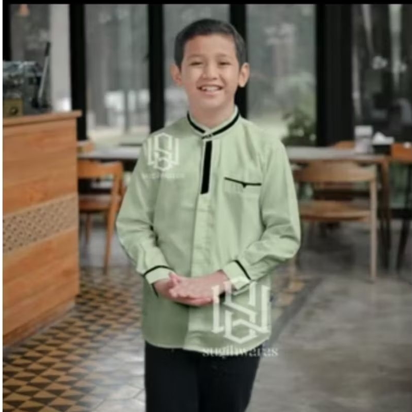 Koko Couple Ayah dan Anak Warna Hijau Sage