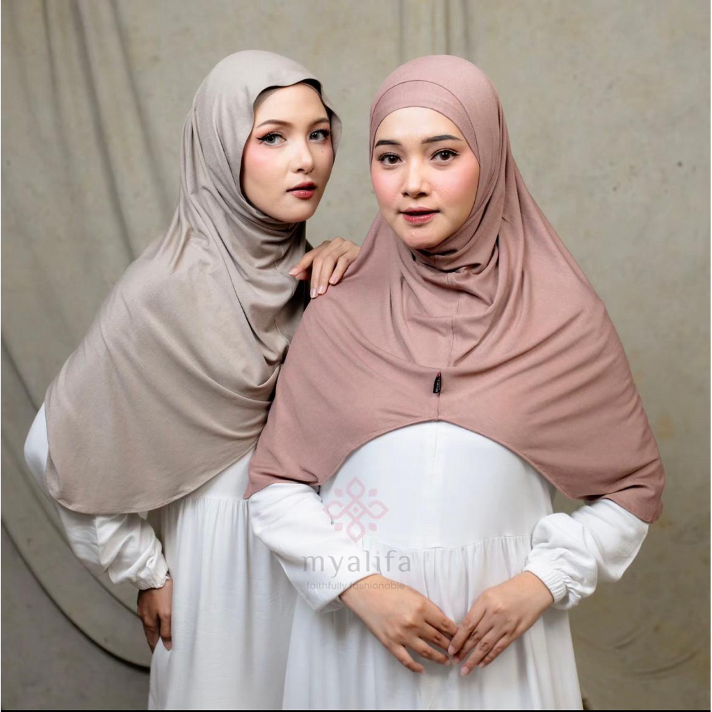 Myalifa Hijab Murah Instan Hanna Plus Inner 2 in 1 Viscose Rayon Airy Meleyot