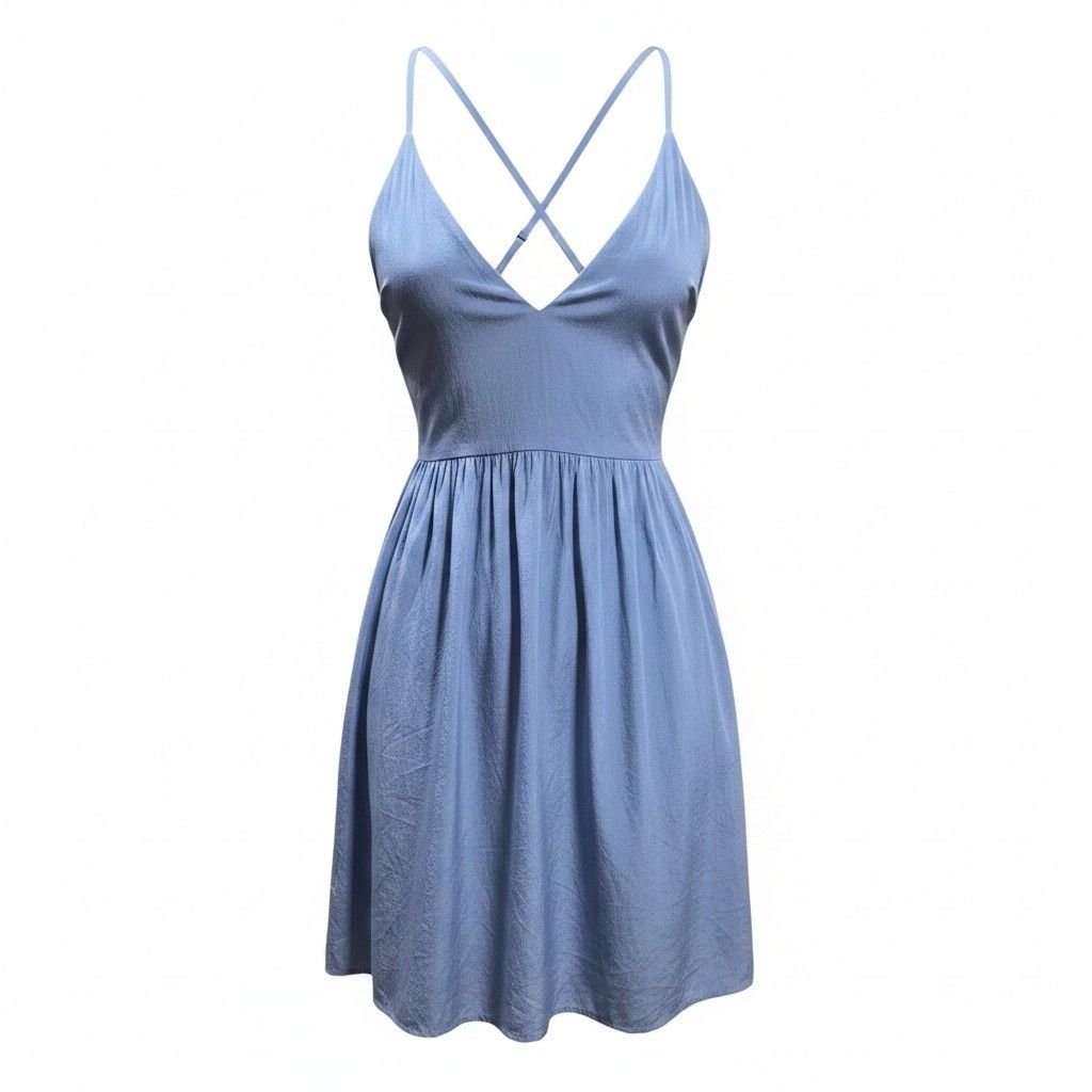 Alice + Olivia Mini Blue Silk Dress