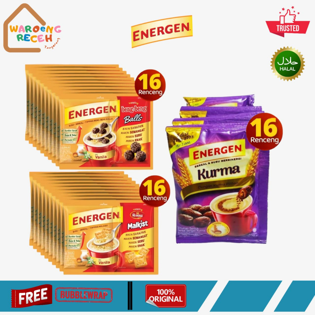 Energen Vanilla Topping Malkist Beng Beng Balls Kurma 45 Gr [1 DUS ISI 16 RENCENG]