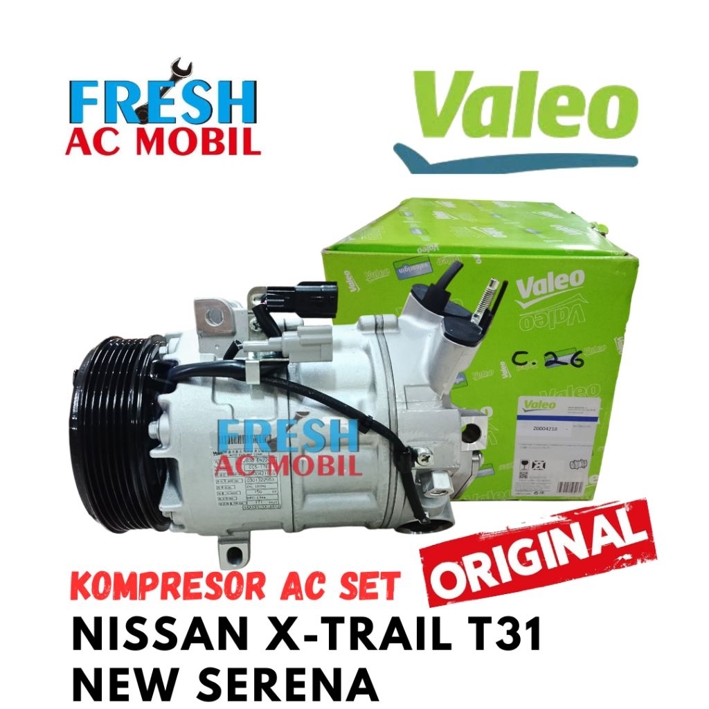 KOMPRESOR AC NISSAN XTRAIL T31 - SERENA C26 KAKI 3 6PK ORIGINAL VALEO COMPRESOR AC NISSAN ORIGINAL V