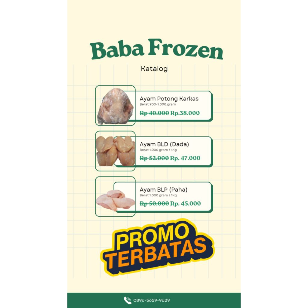 Ayam Frozen BLP (paha fillet)