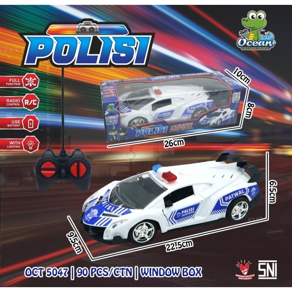 (RC POLISI) MOBIL REMOT CONTROL SEDAN  POLISI INDONESIA