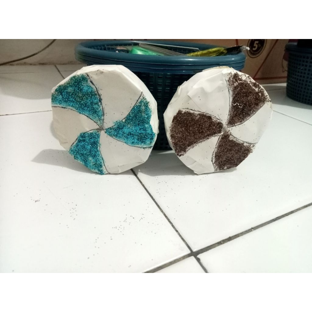 styrofoam bulat glitter