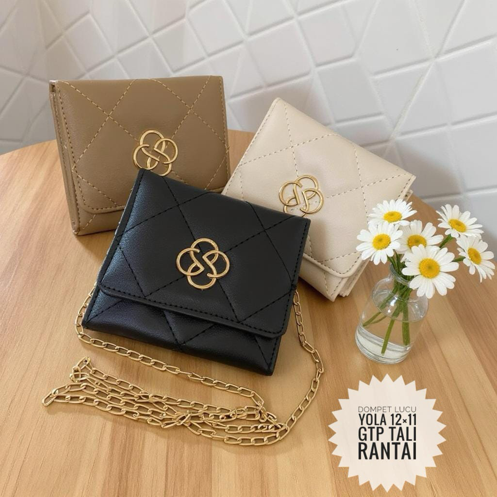 Dompet Lipat Dompet Wanita Yola Tali Panjang Rantai