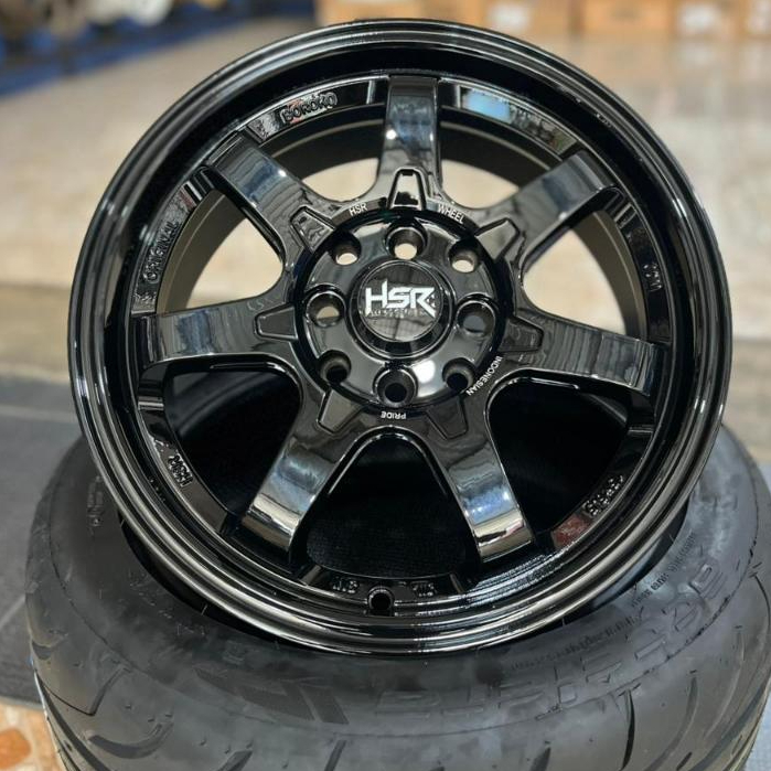 VELG MOBIL HSR BOROKO TJH R15 LOBANG BAUT 4 WARNA RADIANT BLACK