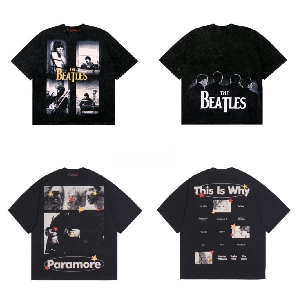 Kkontener T shirt oversize the beatles paramore