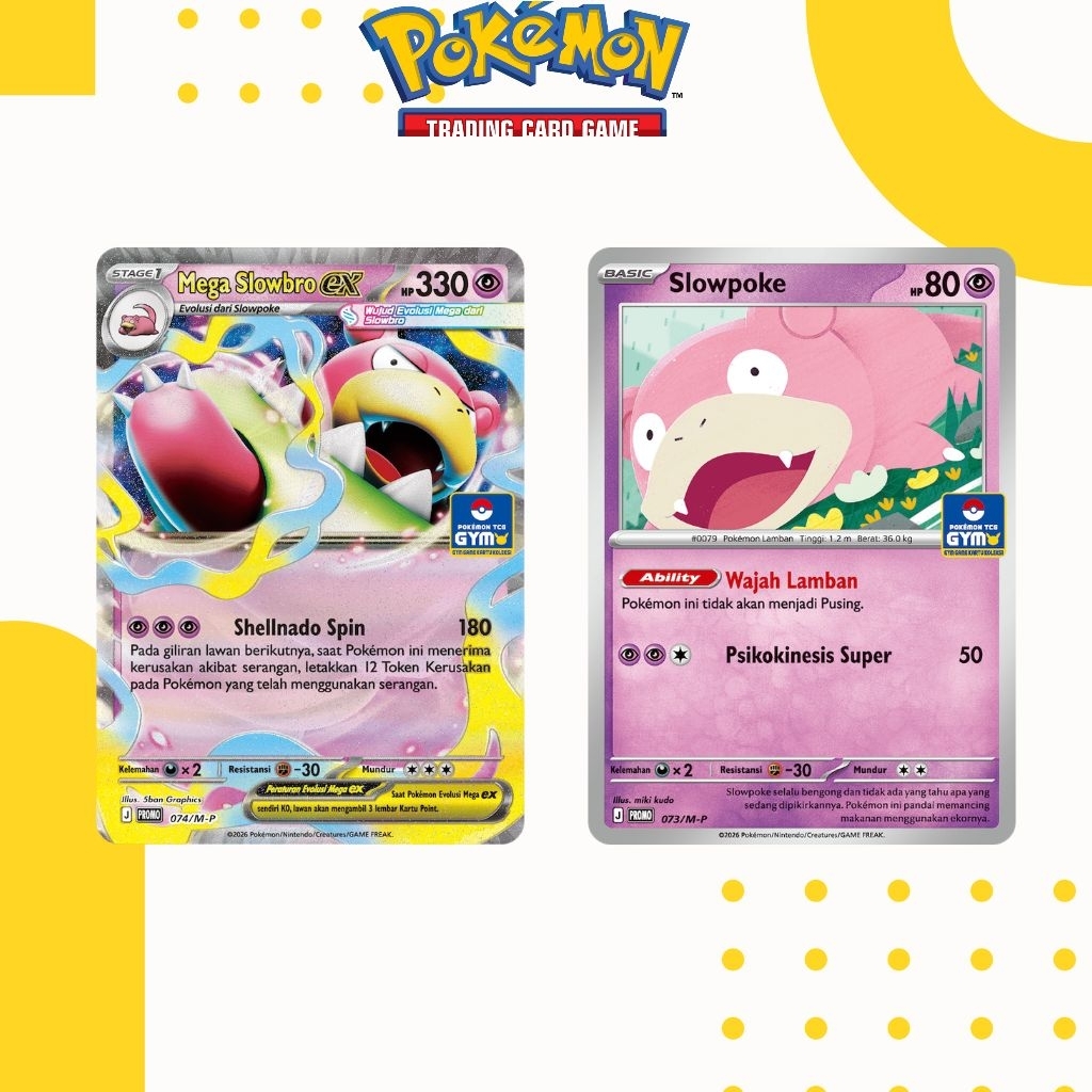 Slowpoke Gym Dan Mega Slowbro ex Gym Kartu Pokemon