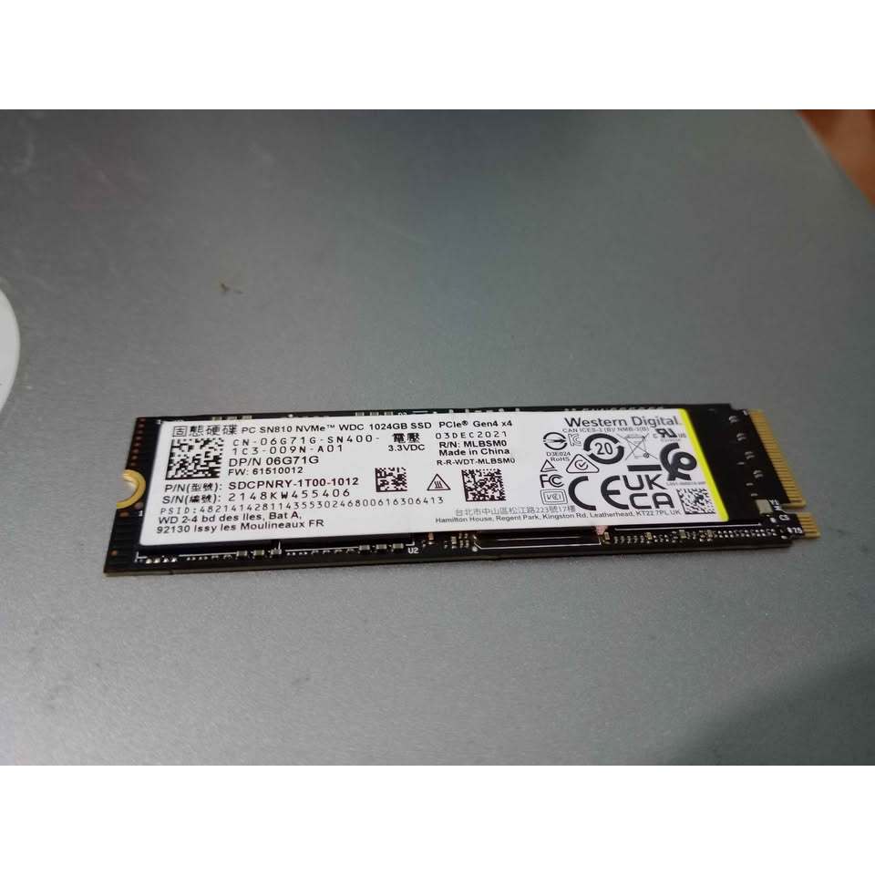 Ssd nvme 1tb Ori copotan merk WD sn810 kondisi Masih bagus
