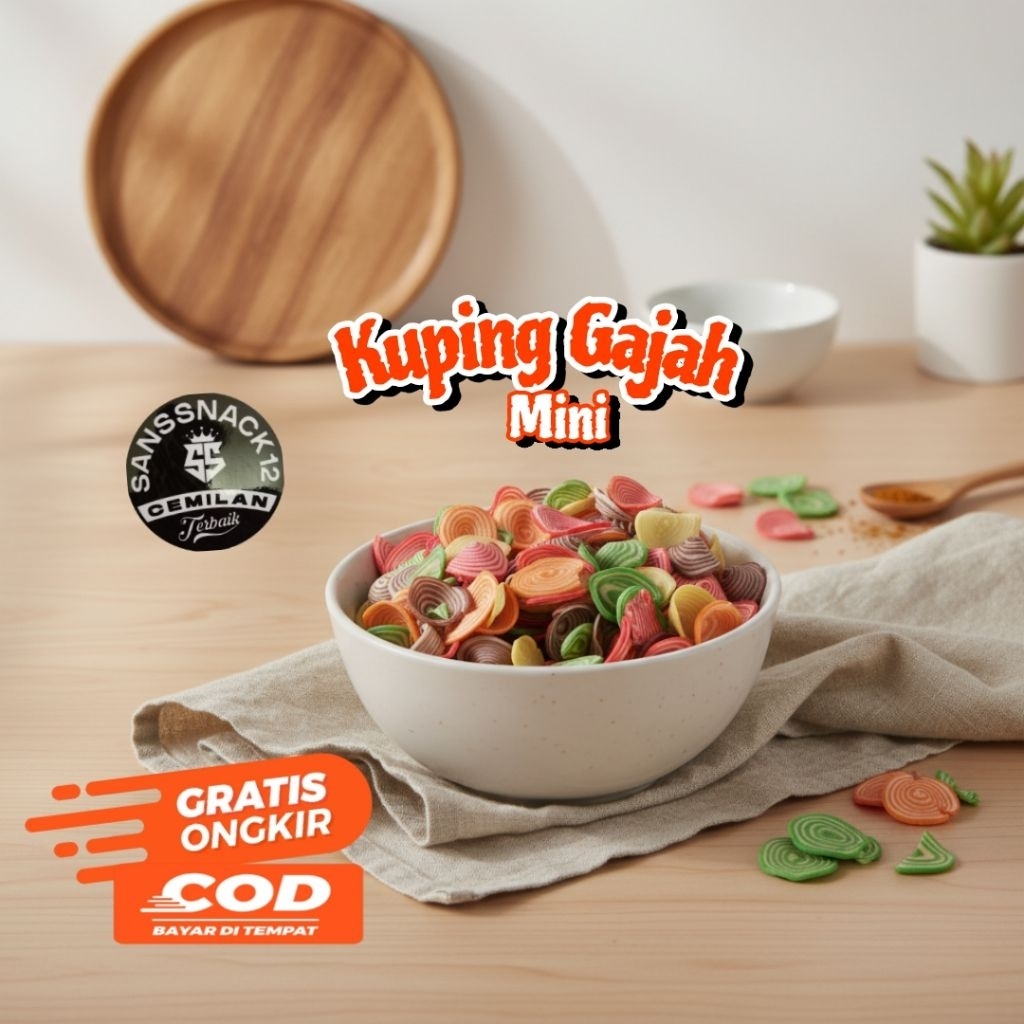 Kue Kuping Gajah Contong Mini / Kuping Gajah Mini Pelangi / Kuping Gajah Mini