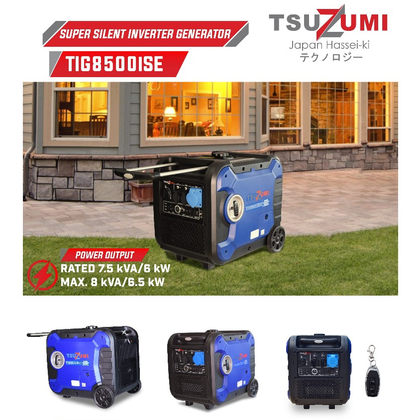 Genset Portable Silent 6500 Watt 7 KVA / Generator Tsuzumi TIG8500iSE Single Phase