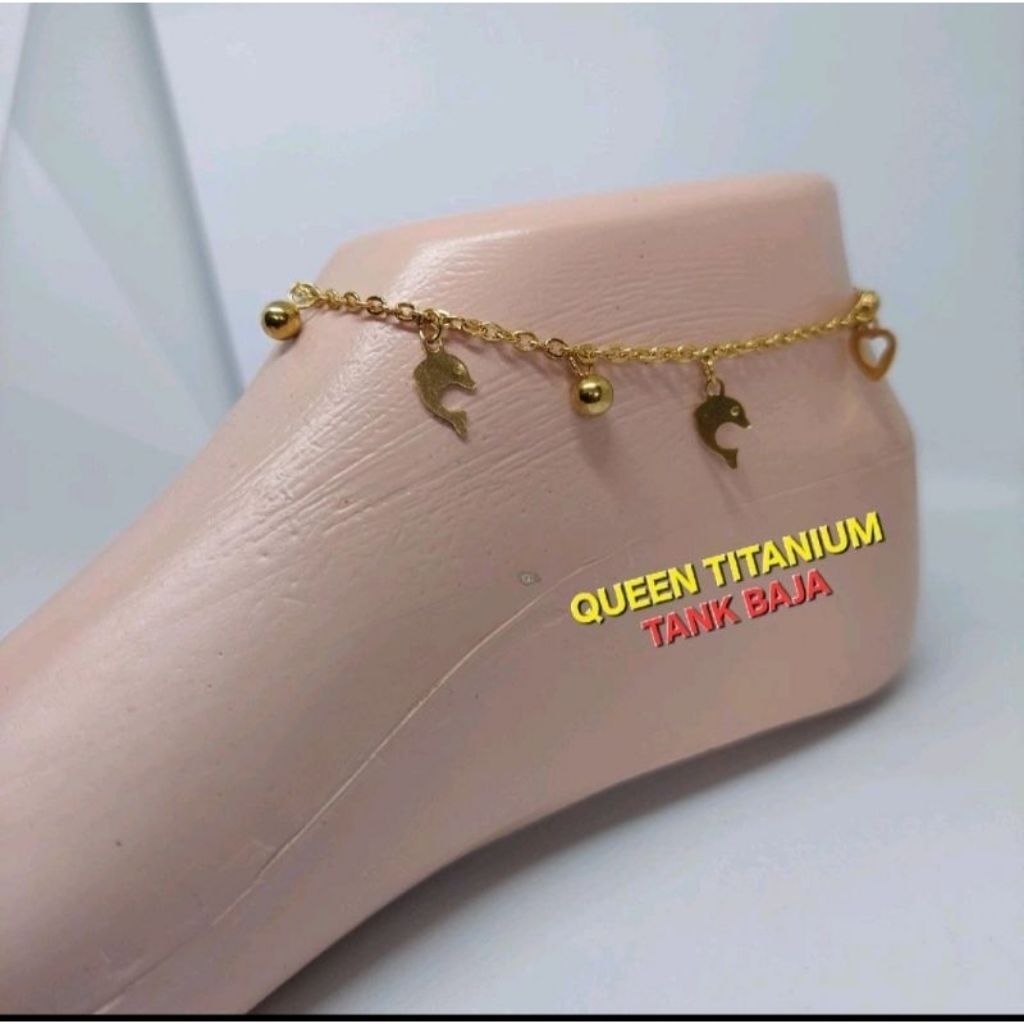 Gelang kaki wanita titanium india banyak krincing dijamin tidak luntur