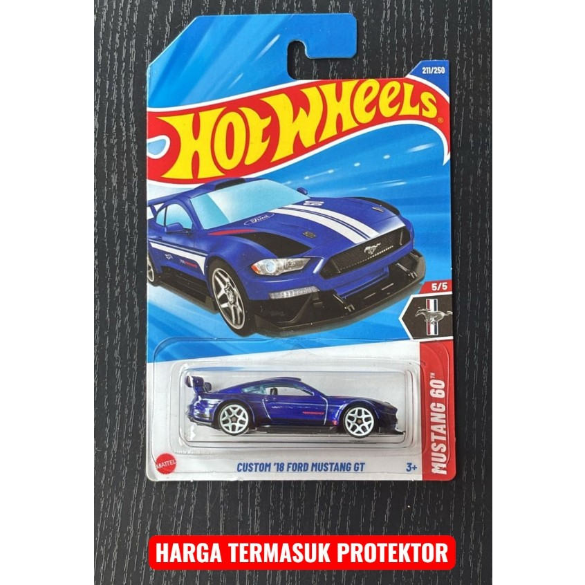 Error Tampo Hot Wheels Custom 18 Ford Mustang GT Biru Lot K 2025