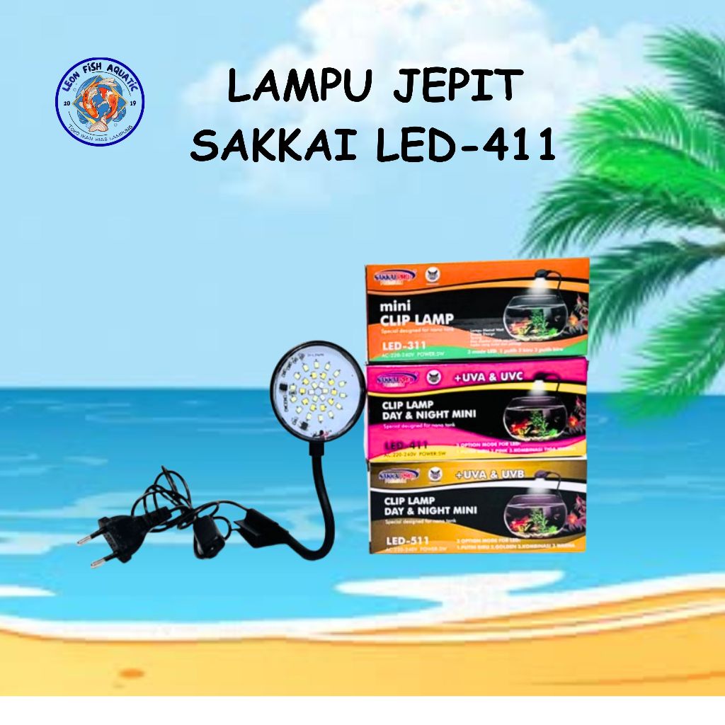 Mini Clip Lamp Sakkai Pro LED-411 / Lampu LED Aquarium Kecil / Lampu Jepit Aquarium Aquascape