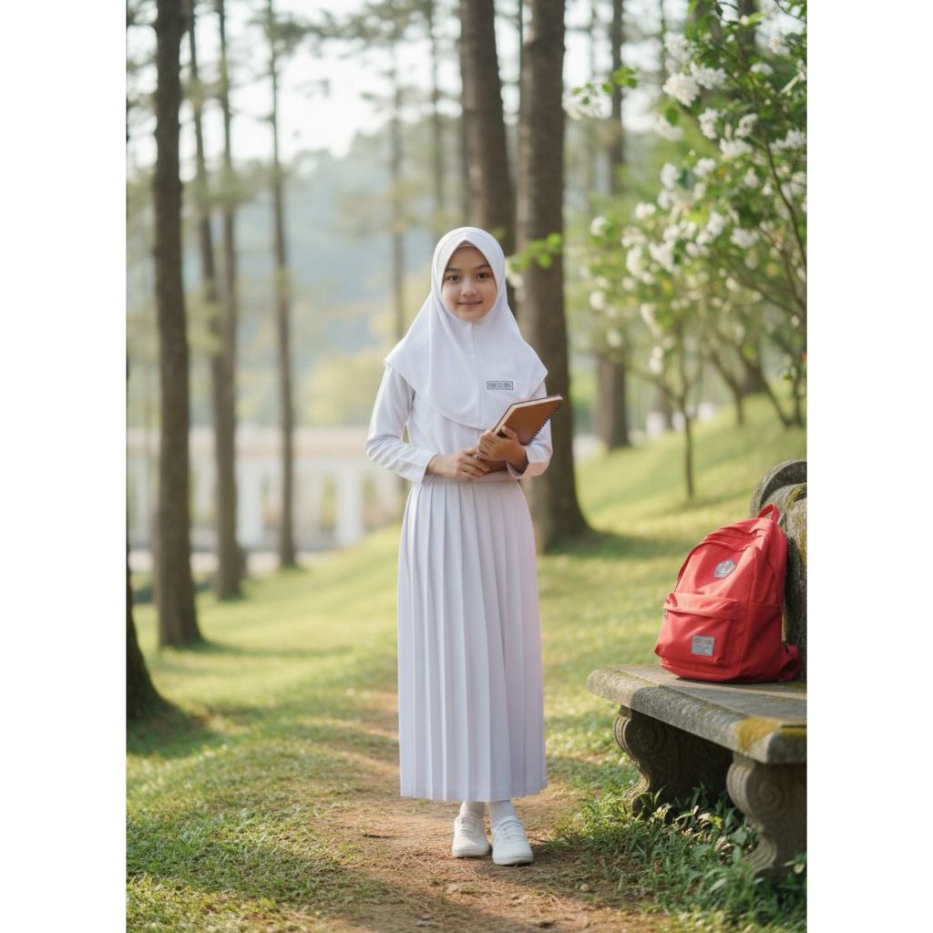 ROK PANJANG PUTIH REMPEL BAWAHAN SERAGAM SEKOLAH SMP BAHAN DRILL BAWAHAN ANAK PEREMPUAN TERKINI