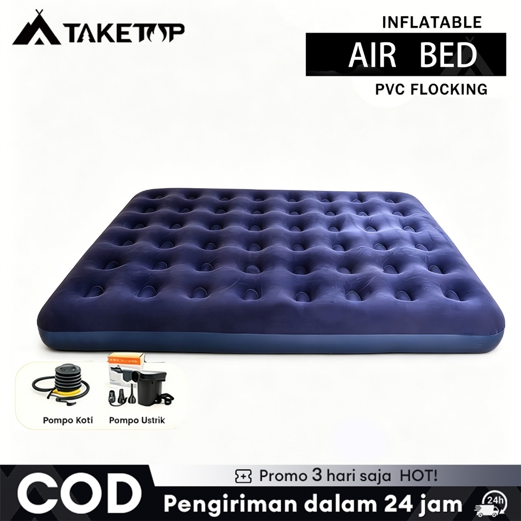 Kasur 1 Set Kasur Angin/ 1 Set Kasur/Kasur Angin/ Air Bed Double Kasur Angin  +pompa/ Paket KasurTiu