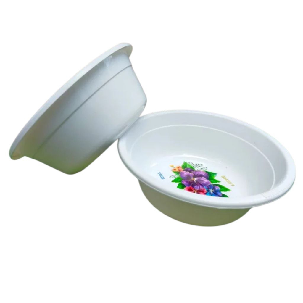 Baskom MP plastik (D : 30 CM) Besar Jumbo Plastik Serbaguna Wadah Cucian Warna Putih Tebal