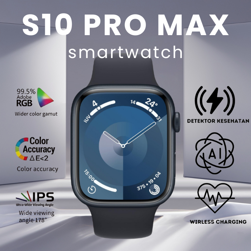 Smartwatch S10 Pro Max memiliki layar definisi tinggi, smartwatch mendukung panggilan Bluetooth, pen
