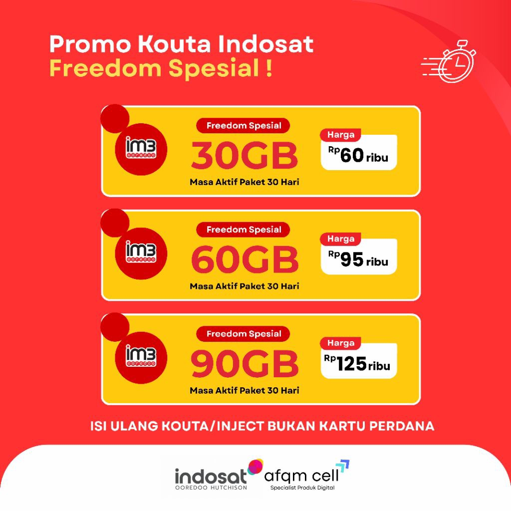 Kouta Indosat Isi Ulang Kouta Freedom Spesial, Freedom U