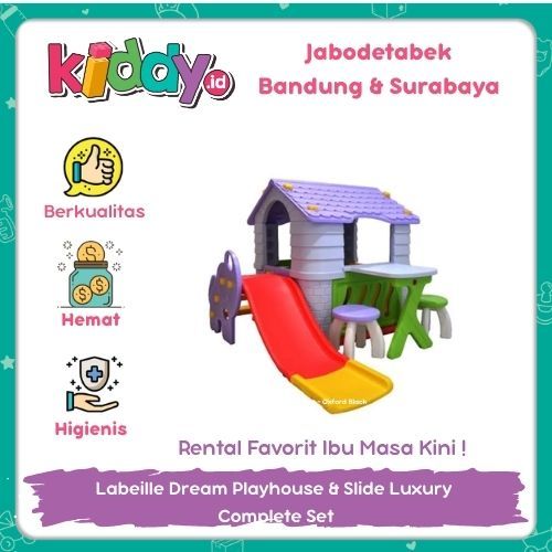SEWA DI KIDDY.ID- Labeille Dream Playhouse & Slide Luxury Complete Set