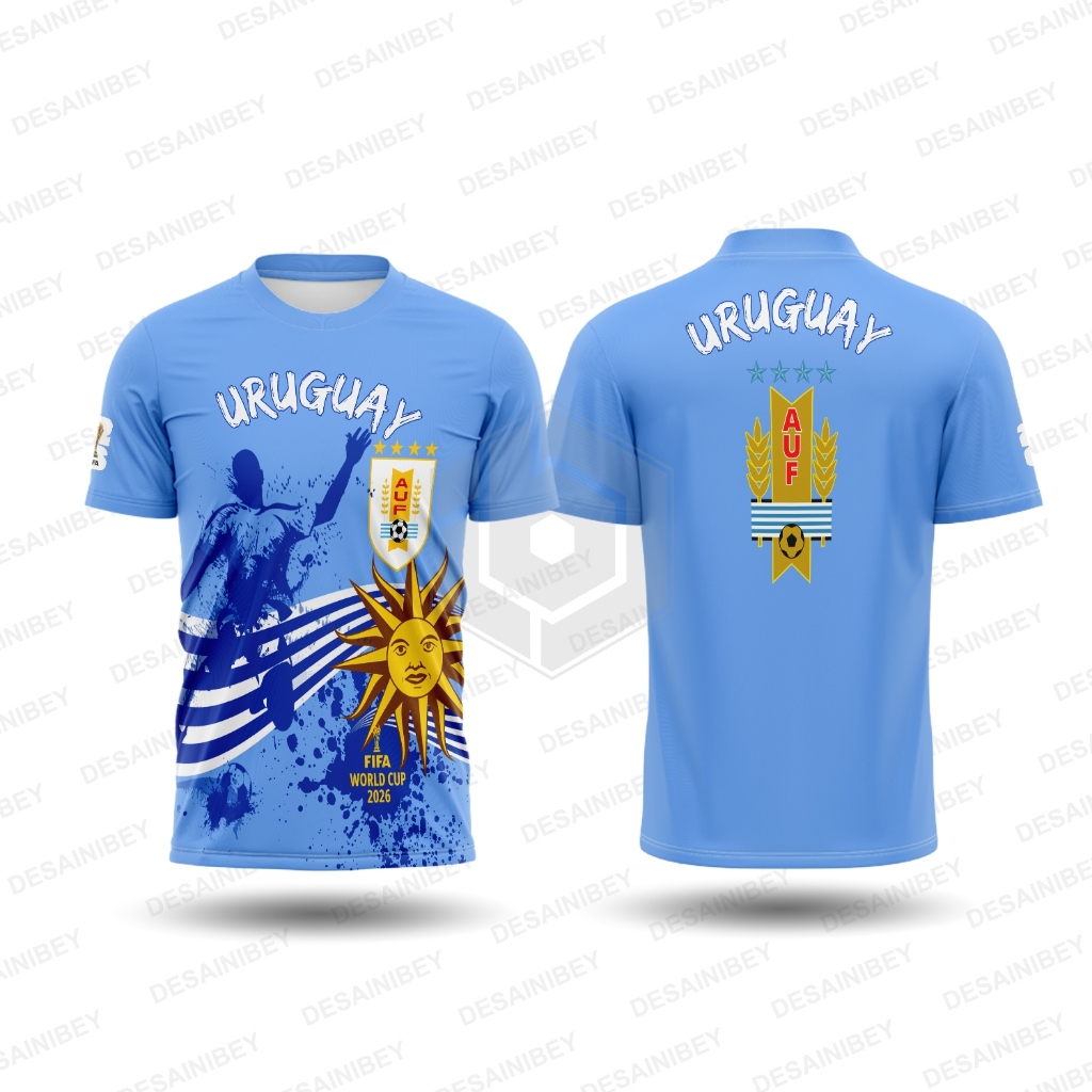 Baju Kaos Piala Dunia 2026 Uruguay / Jersey Uruguay  Printing Art01