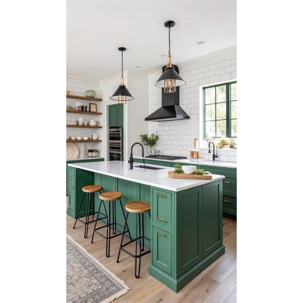 Meja Dapur Marmer Island Kayu mahogany
