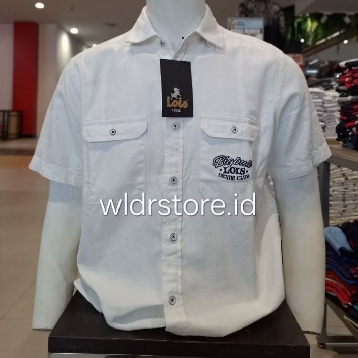 LOIS ORIGINAL new kemeja pria slimfit lengan pendek 006 putih